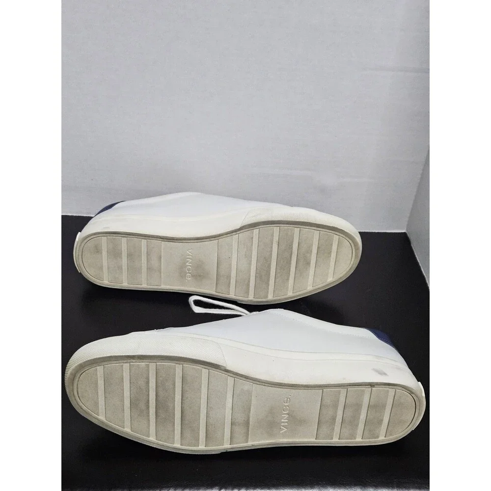 Size 11 Vince Men's Fulton low-top sneaker in white & blue leather & suede